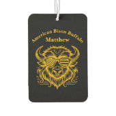 Gold Bison in Sonnenbrillen Illustration Autolufterfrischer (Rückseite)