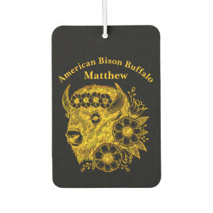 Gold-Bison mit Blume und Foliage Autolufterfrischer