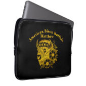 Gold-Bison mit Blume und Foliage Laptopschutzhülle (Vorne Rechts)