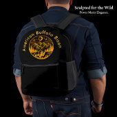 Gold Bison Roaming unter einem Mondlicht Bedruckter Rucksack