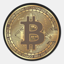 Gold Bitcoin Kryptowährungskleber