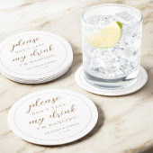 Gold Bitte nimm meinen Drink nicht, ich tanze. Runder Pappuntersetzer