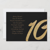 Gold Black 10 Tischnummer Hochzeitskarte (Vorderseite)