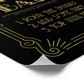 Gold Black 1920er Jahre Art Deco Mimosa Bar Sign W Poster (Ecke)
