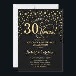 Gold Black 30 Jahre Jubiläumsfeier Einladung<br><div class="desc">Gold Black 30th Anniversary Celebration Einladung Elegantes Design mit Imitaten Glitzer Goldfolie. Enthält Skript-Schriftart und Konfetti-Diamanten. Feiert bis 30 Jahre! Kann angepasst werden,  um jedes Jahr der Ehe zu zeigen. Nachricht,  wenn Sie weitere Anpassungen benötigen.</div>