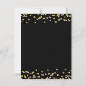 Gold Black 40. Geburtstag Save the Date Confetti (Rückseite)
