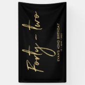 Gold & Black 42th Birthday Party Welcome Banner (Vertikal)