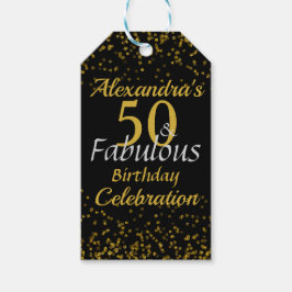 Gold Black 50 Geburtstag Danke Sparkle Geschenkanhänger