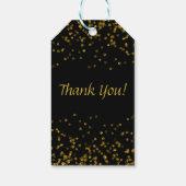 Gold Black 50 Geburtstag Danke Sparkle Geschenkanhänger (Rückseite)