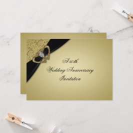 Gold Black 50. Hochzeitstag Einladung
