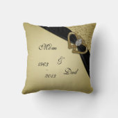 Gold Black 50. Hochzeitstag Kissen (Rückseite)