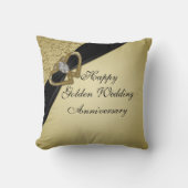 Gold Black 50. Hochzeitstag Kissen (Vorderseite)