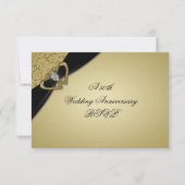 Gold Black 50. Hochzeitstag RSVP Karte (Vorderseite)