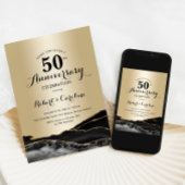 Gold Black 50 Jahre alt Einladung
