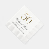 Gold Black 50. Wedding Anniversary Paper Napkins Serviette (Ecke)