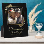 Gold Black 50th Wedding Anniversary Couple Foto Fotoplatte (Seite)
