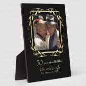 Gold & Black 50th Wedding Anniversary Couple Foto Fotoplatte (Seite)