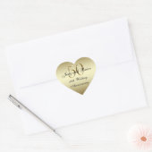 Gold Black 50th Wedding Anniversary Heart Sticker (Umschlag)