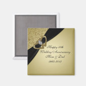Gold Black 50th Wedding Anniversary Magnet (Vorderseite/Rückseite)