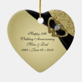 Gold Black 50th Wedding Anniversary Ornament (Hinten)