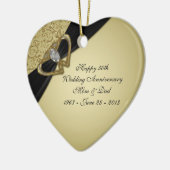 Gold Black 50th Wedding Anniversary Ornament (Links)