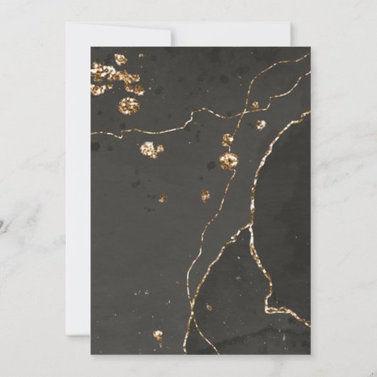 Gold Black 53. Geburtstag Einladung (Rückseite)