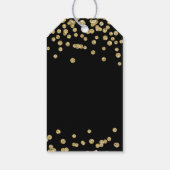 Gold Black 60. Geburtstag Danke Confetti Geschenkanhänger (Rückseite)