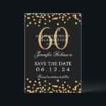 Gold Black 60. Geburtstag Save the Date Confetti Einladung<br><div class="desc">Elegantes "60th Birthday Party" Design mit Imitats Glitzer Konfetti und Details Text. Einfach zu bedienen und leicht zu personalisieren. Bestelle noch heute!</div>