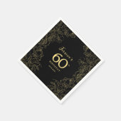 Gold Black 60. Geburtstag Serviette (Ecke)