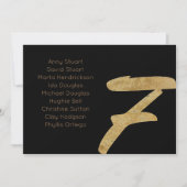 Gold Black 7 Tischnummer Hochzeitskarte (Vorderseite)