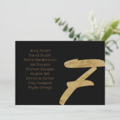 Gold Black 7 Tischnummer Hochzeitskarte (Stehend Vorderseite)