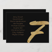 Gold Black 7 Tischnummer Hochzeitskarte (Vorne/Hinten)