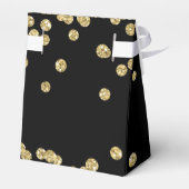 Gold Black 80. Geburtstag Danke Confetti Geschenkschachtel (Rückseite)