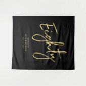 Gold & Black 80. Geburtstagsparty Wandteppich (Vorderseite (Horizontal))