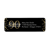 Gold Black 90. Geburtstag Glitzer Confetti (Vorne)