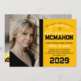 Gold & Black Abschluss 2 Foto Ankündigung