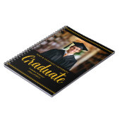 Gold Black Abschluss Formal Graduate Keepake Notizblock (Linke Seite)