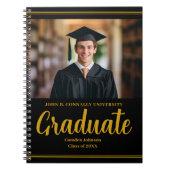 Gold Black Abschluss Formal Graduate Keepake Notizblock (Vorderseite)