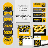 Gold & Black Abschluss Foto Vielen Dank Einladung