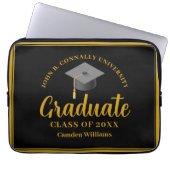 Gold Black Abschluss Personalisiert 2024 Graduate Laptopschutzhülle (Vorderseite)