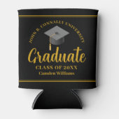 Gold Black Abschluss Personalisiertes formales Par Dosenkühler (Vorderseite)