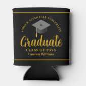 Gold Black Abschluss Personalisiertes formales Par Dosenkühler (Rückseite)