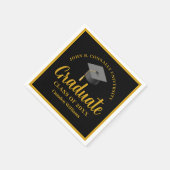 Gold Black Abschluss Personalisiertes formales Par Serviette (Ecke)