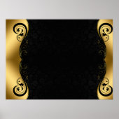 Gold Black Abstrakt Art Poster (Vorne)