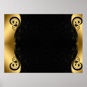 Gold Black Abstrakt Art Poster