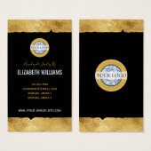 Gold Black Add Your Logo Business Cards (Vorne & Hinten)