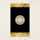 Gold Black Add Your Logo Business Cards (Rückseite)