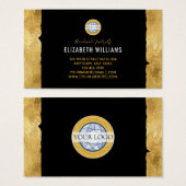 Gold Black Add Your Logo Business Cards (Vorne & Hinten)