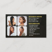 Gold Black African Braiding Salon Hair Braider Visitenkarte (Rückseite)