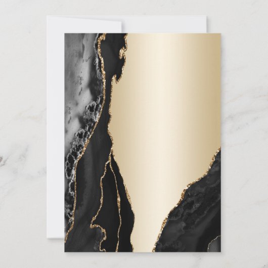 Gold Black Agate 21. Einladung (Rückseite)
